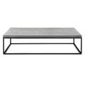 Table basse design industriel en béton gris et acier noir - 130x70cm