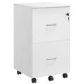 Caisson de bureau mobile 2 tiroirs effet bois blanc