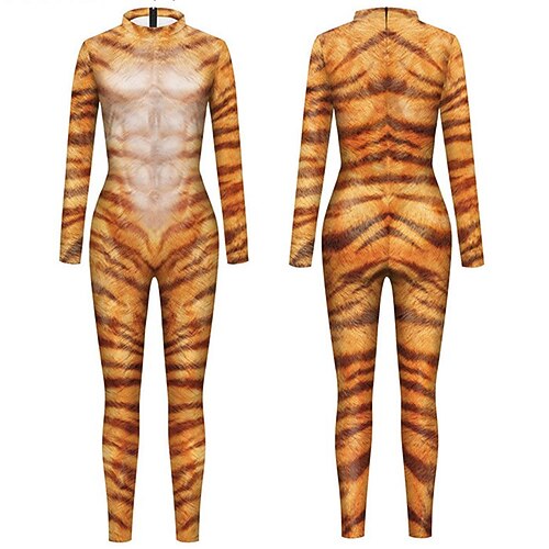 Karneval 2026 Karnevalskostüm Ganzkörperanzug Tier Karneval Zentai-Anzüge Cosplay Kostüm Catsuit Cosplay Sexy Kostüm Erwachsene Herren Damen Karneval Maskerade Einfaches Karnevalskostüm Verkleiden Image