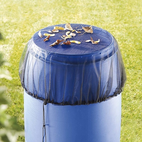Netzabdeckung für Regentonnen mit Kordelzug, Wassersammeleimer, Tankschutz, Regeneimer-Netz, Bildschirmabdeckung für den Garten im Freien, 37,4 Zoll Image