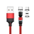 Cavo di ricarica multiplo 0.5m (1.5ft) 3,3 piedi 6,6 piedi Da USB A a Lightning/micro/USB C 2.4 A Cavo di ricarica Ricarica veloce Nylon intrecciato 3 in 1 A calamita Per Samsung Xiaomi Huawei