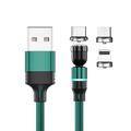 Cavo di ricarica multiplo 0.5m (1.5ft) 3,3 piedi 6,6 piedi Da USB A a Lightning/micro/USB C 2.4 A Cavo di ricarica Ricarica veloce Nylon intrecciato 3 in 1 A calamita Per Samsung Xiaomi Huawei