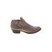 REPORT Ankle Boots: Slip On Stacked Heel Casual Tan Print Shoes - Women's Size 9 1/2 - Round Toe