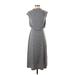 Ann Taylor Casual Dress - Midi: Gray Marled Dresses - Women's Size 0 Petite