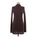 Wilfred Free Casual Dress - Mini High Neck Long sleeves: Burgundy Print Dresses - Women's Size Medium