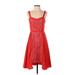 Vessel by Timo Casual Dress - Fit & Flare Sweetheart Sleeveless: Red Solid Dresses - Women's Size 2