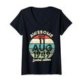 Damen 11. August 1949, 75. Geburtstag, 75 Jahre, 2024 Geburtstag T-Shirt mit V-Ausschnitt