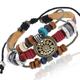 CARNIVAL Vintage Personalized Cowhide Bracelet Fashionable and Versatile Beaded Genuine Leather Bracelet New Style Bracelet