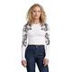 G-STAR RAW Damen Lookbook cropped baby sis r t long sleeve, Weiß (white D23792-4107-110), XL