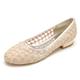 Women's Wedding Shoes Flats Ladies Shoes Valentines Gifts White Shoes Wedding Party Daily Embroidered Wedding Flats Bridal Shoes Bridesmaid Shoes Embroidery Flat Heel Round Toe Cute Minimalism Knit