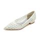 Women's Wedding Shoes Flats Ladies Shoes Valentines Gifts White Shoes Wedding Party Daily Embroidered Wedding Flats Bridal Shoes Bridesmaid Shoes Embroidery Flat Heel Pointed Toe Cute Minimalism Knit