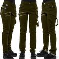 women's gothic pants zipper pockets rivet steampunk trousers rock style pants new