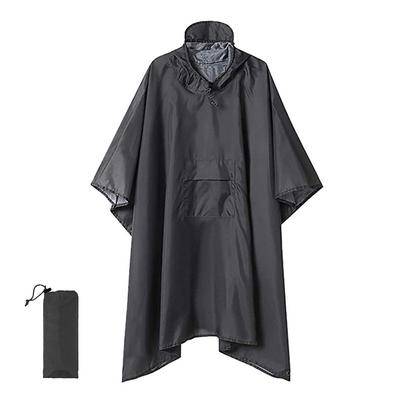 Men Women Hooded Rain Poncho Waterproof Raincoat Jacket for Hiking Camping Fishing