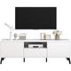 Meuble tv scandinave contemporain 170cm pour 70' tv - 2 portes 1 tiroir 1 niche - Blanc