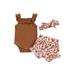 Emmababy Fashionable 3Pcs Outfits for Baby Girls: Romper Floral Shorts and Headband