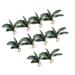 chidgrass 10 Pieces Artificial Plants Leaves Fake Plastic Flowers Phalaenopsis Leaf Spring Micro Landscape For Ornaments As Shown Large Size