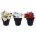 CNKOO Poinsettia Christmas Artificial Flower Faux Plants Fake Potted Ornament Flowers Poinsetta Arrangements Arrangement