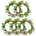 Front Door Wreath 5pcs Easter Candle Ring Tea Light Candle Ring Wreath Artificial Floral Arrangements Decor for Spring Summer Easter Home Table Centerpiece Decor Green Decor