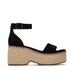 TOMS Women's Black Laila Suede Platform Sandals, Size 8