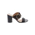MICHAEL Michael Kors Sandals: Slip On Chunky Heel Casual Black Print Shoes - Women's Size 9 - Open Toe