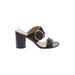 MICHAEL Michael Kors Sandals: Slip On Chunky Heel Casual Black Print Shoes - Women's Size 9 - Open Toe