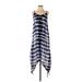 Raviya Casual Dress - Midi V-Neck Sleeveless: Blue Tie-dye Dresses - Women's Size Small