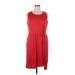 Simply Vera Vera Wang Casual Dress - DropWaist: Red Solid Dresses - Women's Size X-Large