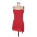 Le Lis Casual Dress - Mini Square Sleeveless: Red Solid Dresses - Women's Size Medium