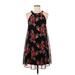 Betsey Johnson Casual Dress - A-Line Halter Sleeveless: Black Print Dresses - Women's Size 6