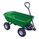 Walsall Wheelbarrows Heavy Duty Garden Dump Cart With 300Kg Capacity And Puncture Proof Wheels, Large Easy-Tip Plastic Tray, Long Loop Handle, Green