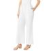 Plus Size Women's Linen Wide-Leg Pant by Roaman's in White (Size 22 W)