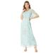 Plus Size Women's Sweetheart-Neck Embellished Lace Gown by Roaman's in Mint Rose Bouquet (Size 24 W)