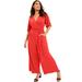 Plus Size Women's Wide-Leg Jumpsuit by June+Vie in Nectarine (Size 22/24)