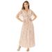 Plus Size Women's Sequined Capelet Gown by Roaman's in Pale Blush (Size 38 W)