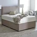 Divan Base Direct Dura Beds Roma Deluxe Super Orthopaedic Sprung Divan Bed Set 2Ft6 Small Single 2 Drawers Side- Lino Stone