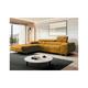 Alvaro Velvet Left Hand Facing Corner Sofa Bed with Storage and Lift Mechanism - Mustard