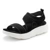 Sandale LASCANA "Sommerschuh", Damen, Gr. 36, schwarz, Obermaterial: 100% Textilmaterial. Decksohle: 100% Synthetik. Laufsohle: 100% Synthetik, unifarben, casual, Schuhe Sandale, Sandalette, Sommerschuh aus elastischem Textil besonders leicht VEGAN