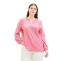 Langarmshirt TOM TAILOR PLUS Gr. 48, pink (pink thin stripe) Damen Shirts V-Shirts