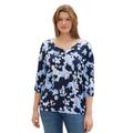 T-Shirt TOM TAILOR PLUS Gr. 54, blau (blue cut floral design) Damen Shirts Jersey