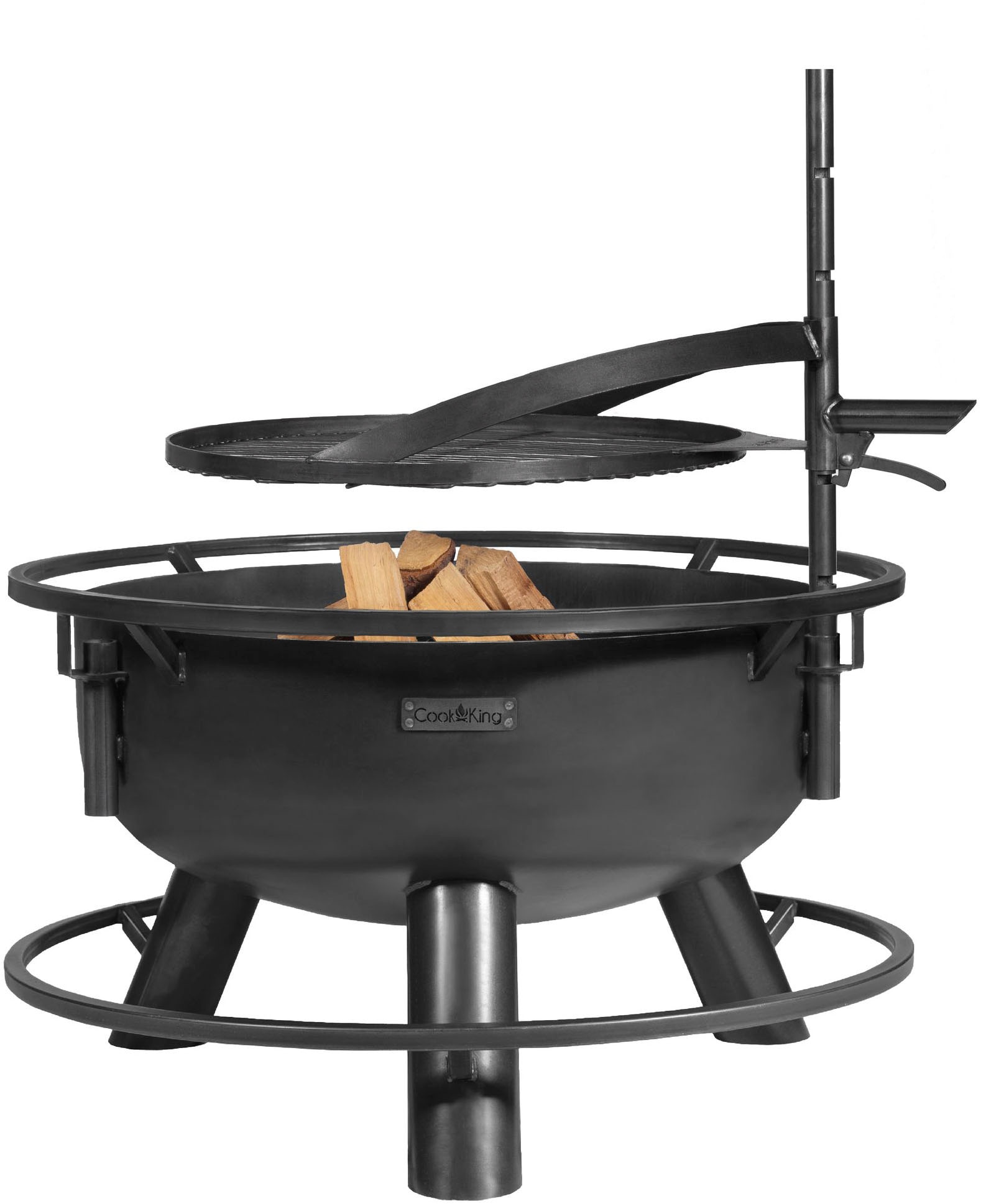 Feuerschale COOKKING "Bandito", schwarz, H:110cm Ø:94cm, Stahl, Feuerkörbe, 80x53 cm