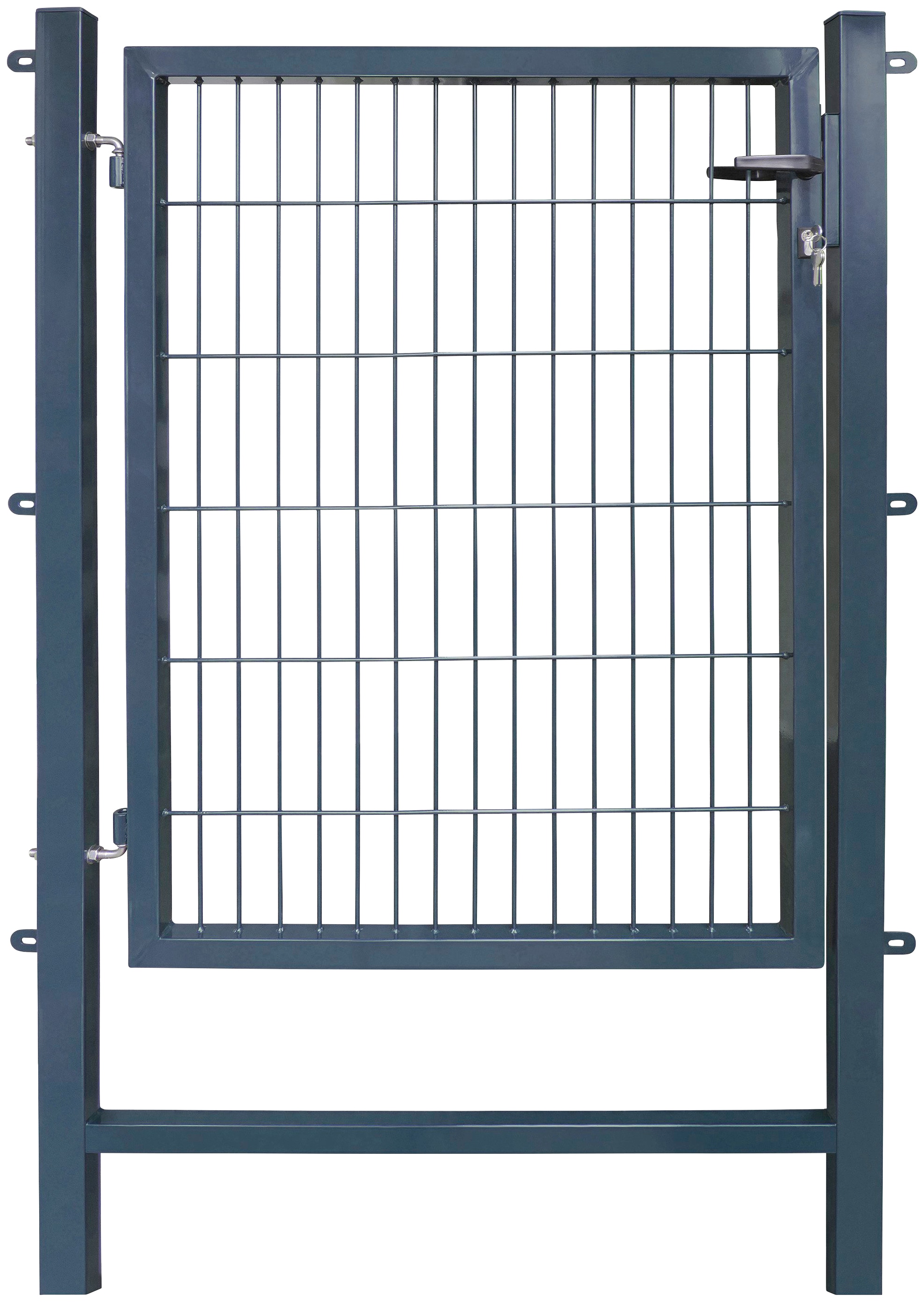 Zauneinzeltür ARVOTEC "EASY", grau (anthrazit), B:100cm H:120cm, Metall, Tore, Breite: 100 cm, Höhe: 80 - 120 cm, zum Einbetonieren, montagefertig