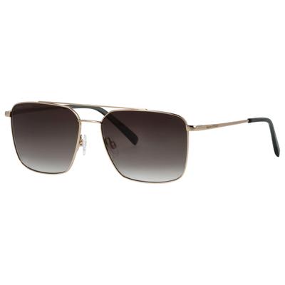 Sonnenbrille MARC O'POLO "505097", Damen, gold (hellgold), metallic, klassisch, Brillen, Form rechteckig, Logoschriftzug auf Bügel und Glas, Polyamid UV 400