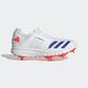 adidas Howzat Spike Junior Cricket Shoes - WHITE/LUCID BLUE/SOLAR RED / UK4