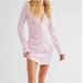 Free People Dresses | Free People Shayla Soft Velvet Fitted Stretch Pink Mini Dress | Color: Pink | Size: L