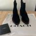 Coach Shoes | Coach Ankle Boot. Black Suede Size 5b. Floral Cutouts Stitching | Color: Black | Size: 5