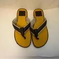 Coach Shoes | Coach Mak Signature Men's Leather Sandals Yellow Size 10 Casual Style Flip Flops | Color: Brown/Yellow | Size: 10