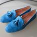 J. Crew Shoes | Nib J Crew Woven Tassel Smoking Slippers Loafers Prussian Blue Sz 10.5 | Color: Blue | Size: 10.5