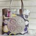 Coach Bags | Coach Poppy Scarf Print Collette Perry Lilac Julia Laptop Work Tote 14970 | Color: Purple/Silver | Size: Os