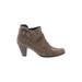 Paul Green Ankle Boots: Brown Print Shoes - Women's Size 6 1/2 - Round Toe