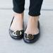 Tory Burch Shoes | Host Pick Tory Burch Reva Ballerina Flats Shoes Sz 8.5 Gold Logo Solid Black | Color: Black | Size: 8.5